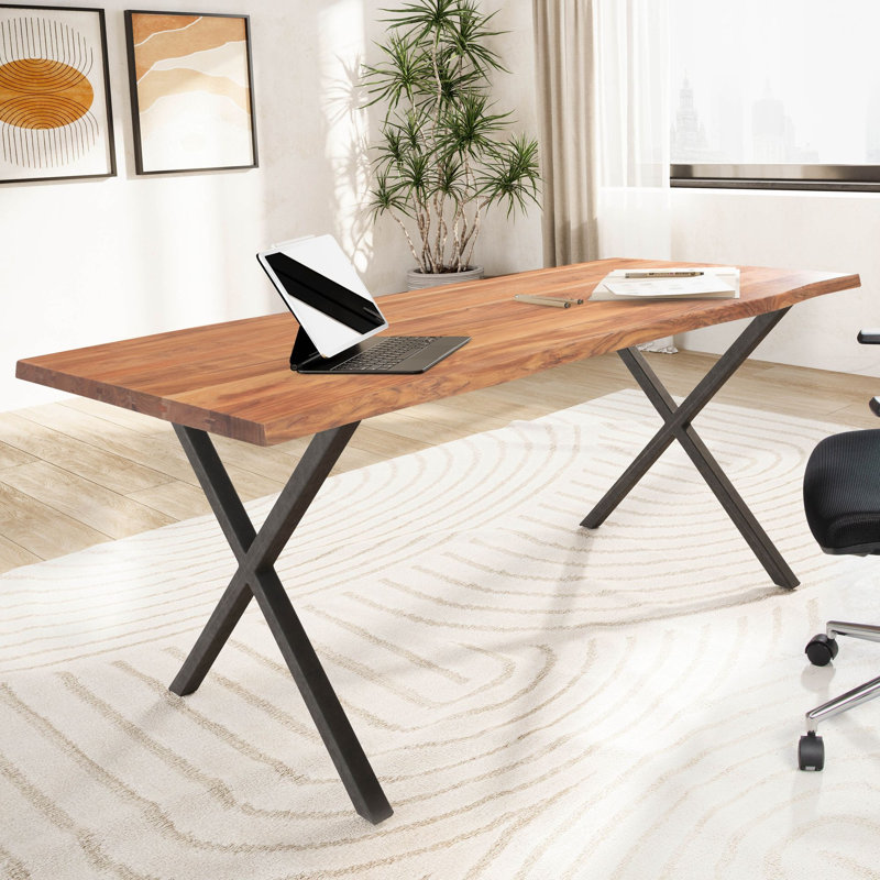 Barbonne Metal Base Writing Desk, 76 cm H x 120 cm W x 60 cm D