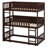 Triple Wood Bunk Bed, With Ladders, Guardrails Detachable Bunk Bed-322936070