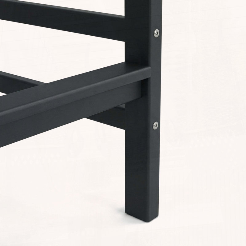 Chaise Adirondack en PEHD à hauteur de barre avec porte-gobelet, Noir