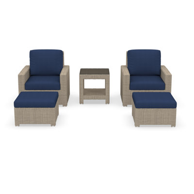 Outdoor Patio Lounge Chair With Ottomans And Sunbrella Cushions by Birch Lane
