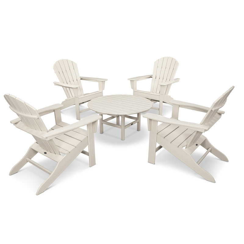 POLYWOOD South Beach 5-Piece Conversation Group, Sand