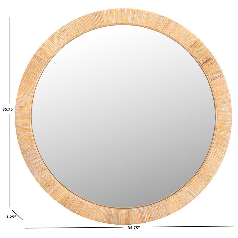 Miroir décoratif Helayne, 35,75 po x 35,75 po, Naturel