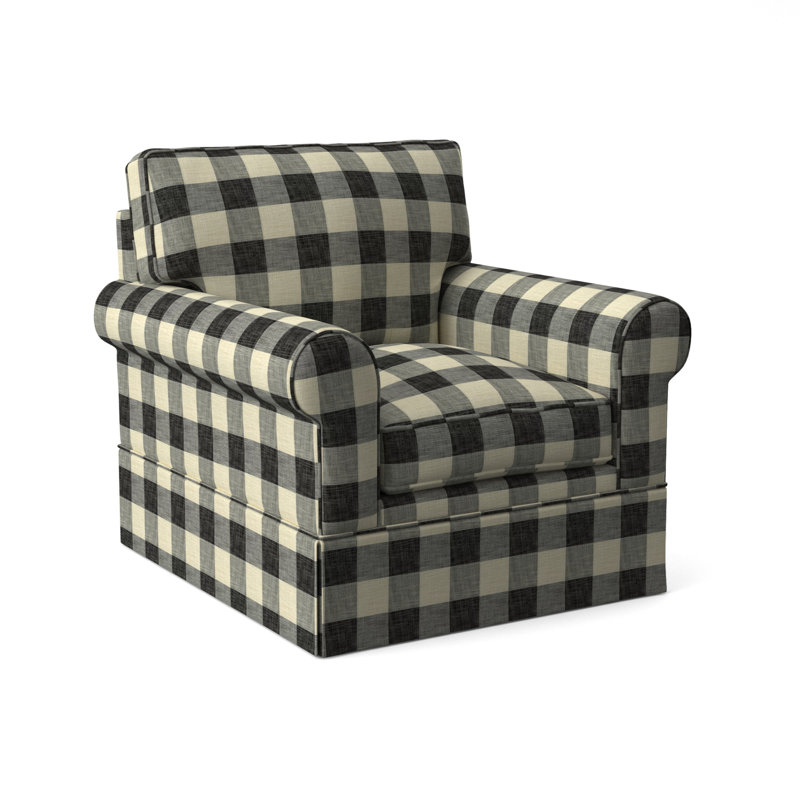 Benton Armchair, Black Buffalo Check; 0120-81