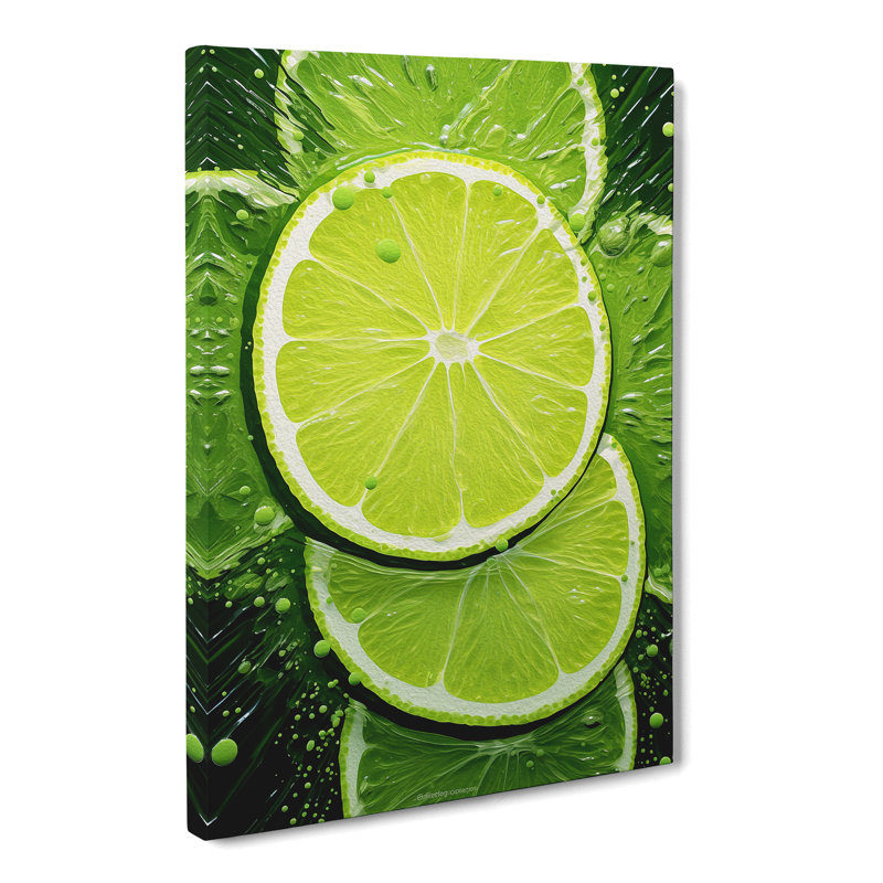 Sliced Lime Abstract No.2 - Wrapped Canvas, 50cm H x 35cm W x 3cm D