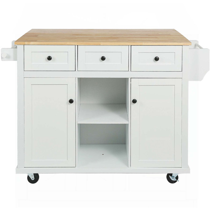 Chariot de cuisine polyvalent avec comptoir rabattable et rangement abondant
