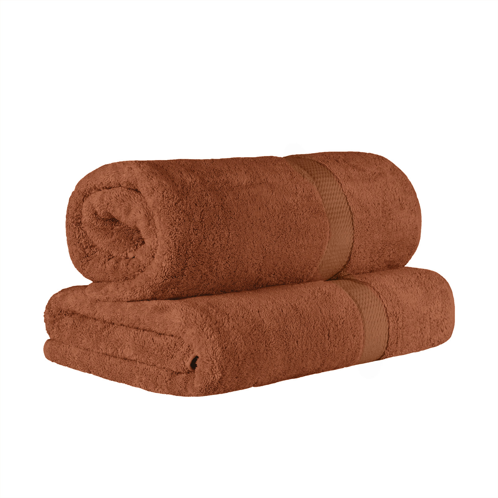 Renata 2-Piece Egyptian Cotton Bath Sheet Set, Rust