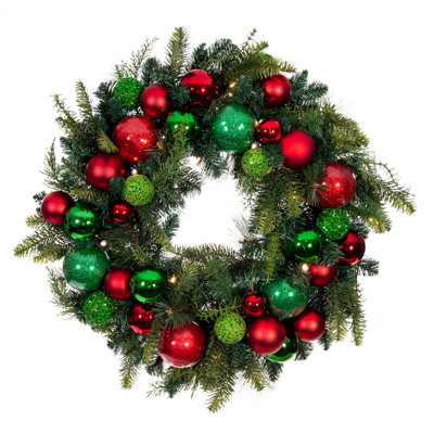 30 in. Lighted Christmas Wreath - Christmas Cheer