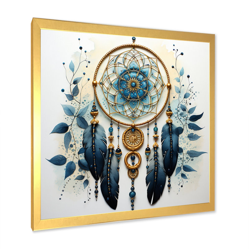 Blue Dream Catcher Minimalist Serenity I - Landscapes Canvas Print, H 30 po x l 30 po x P 1 po, Cadre doré à une seule photo