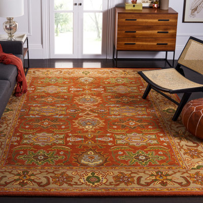 Tapis oriental rouille / beige en laine touffeté à la main Cranmore