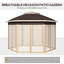 Pavillon de jardin avec filet Outsunny