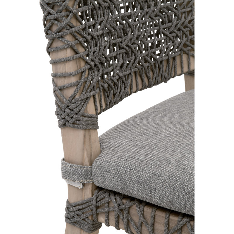 Costa Gray Teak Outdoor Dining Chairs with Cushions, Set of 2