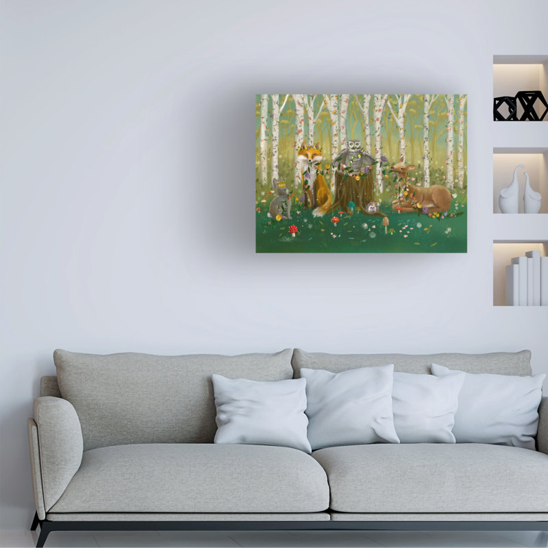 «Hazan Forest Animals On Canvas» par Christine Rotolo, reproduction, H 14 po x l 19 po x P 2 po