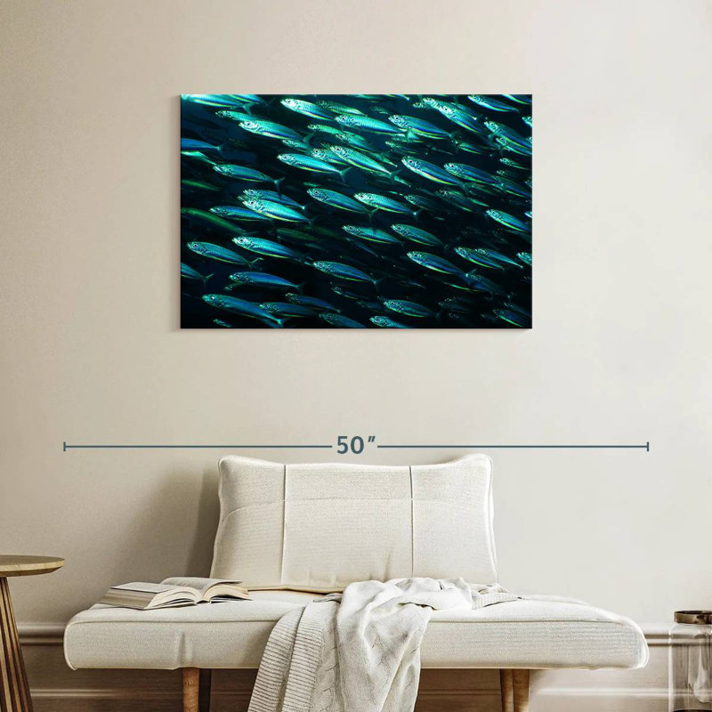Brampt banc de poissons, H 24 po x l 36 po
