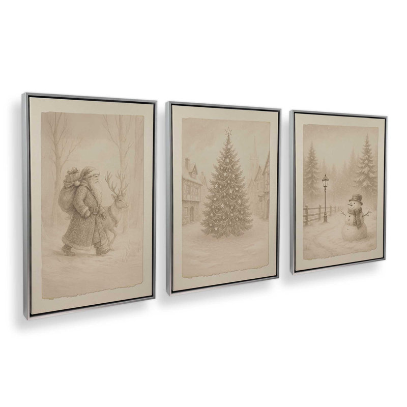 Voyage de Noël, impressions sur toile, H 37 po x l 75 po, Impression encadrée sans passe-partout, Chrome poli