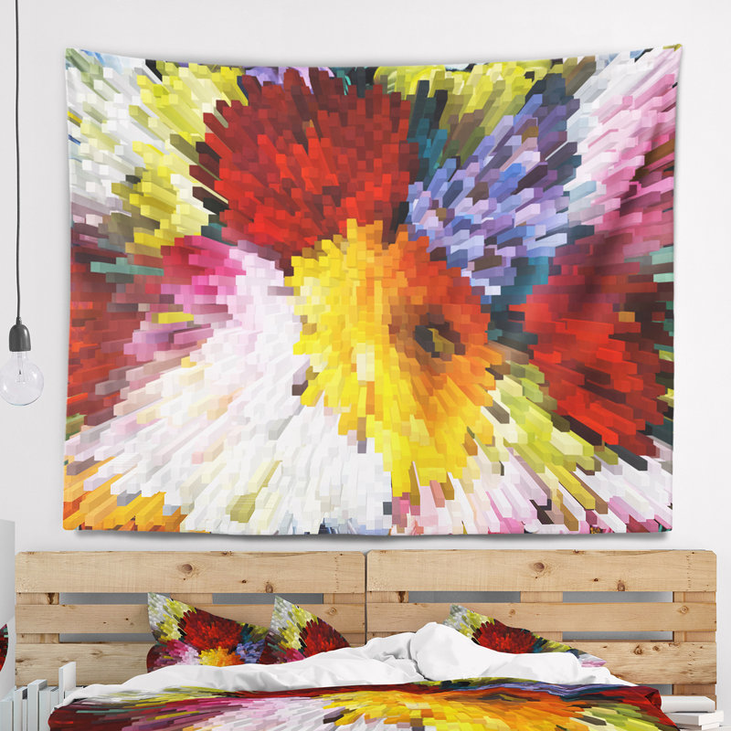 Tapisserie florale florale en tissu 3D, H 32 po x l 39 po