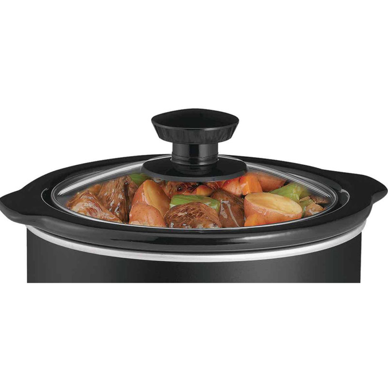 Crock-Pot 1.5 Qt Black Slow Cooker with Glass Lid