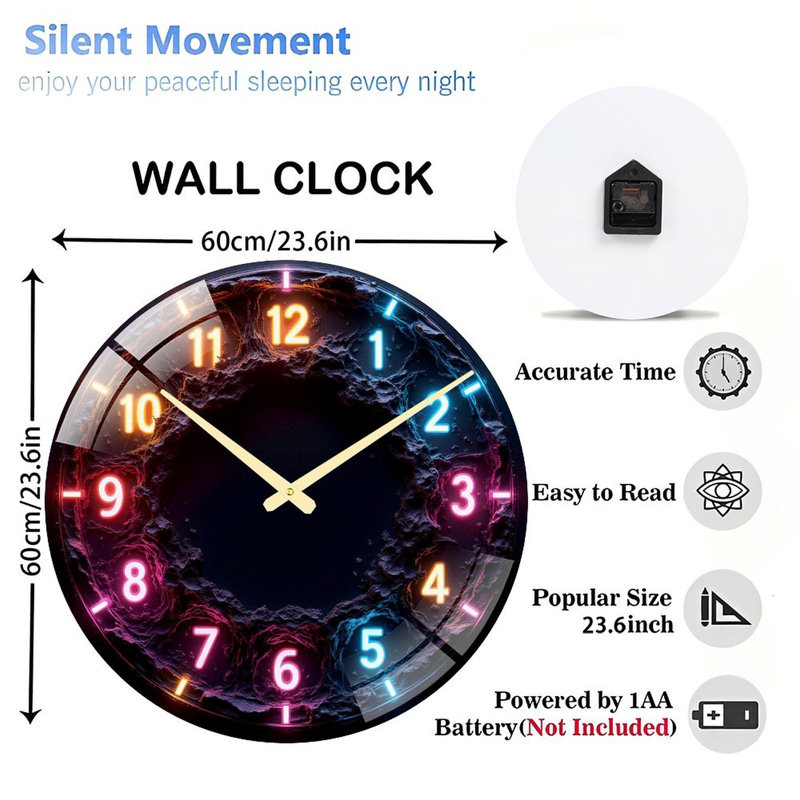 Horloge murale Neon