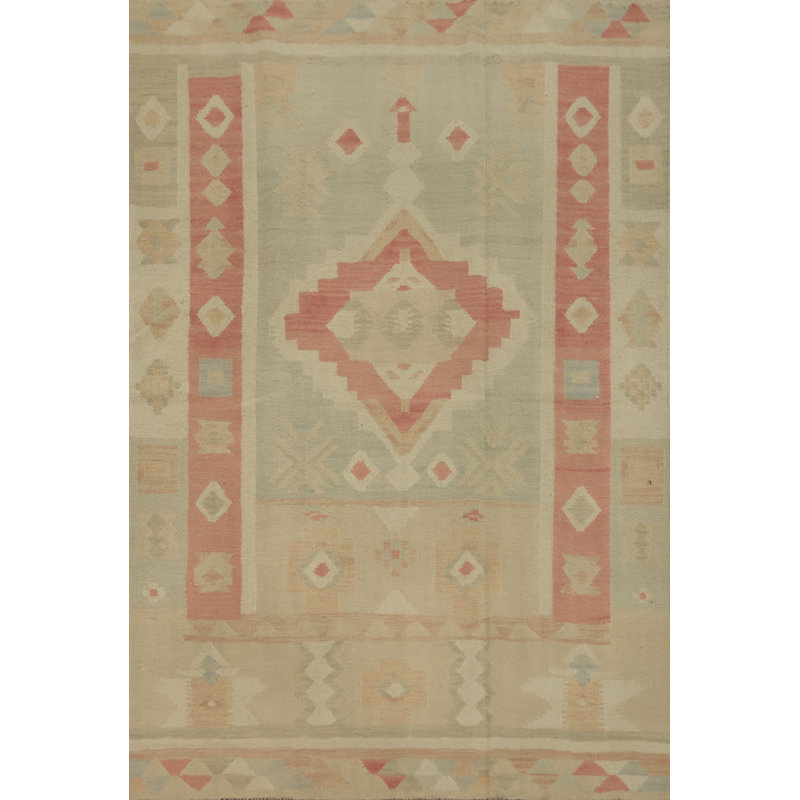 Tapis géométrique à tissage plat géométrique 5 x 7