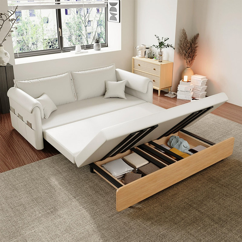 Canapé modulaire blanc 100% polyester, H 33,46 po x L 82,68 po x l 32,68 po