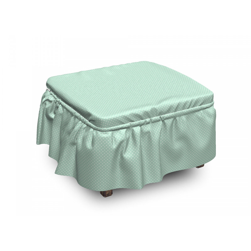 Ensemble de housse pour repose-pieds à coussin de boîte 2 pièces rétro pois