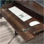 Bureau avec rehausse, finition brune
