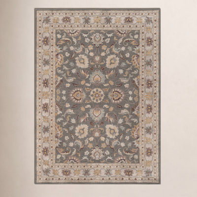 Arden Charcoal Beige Yellow Hand-Tufted Wool Rug