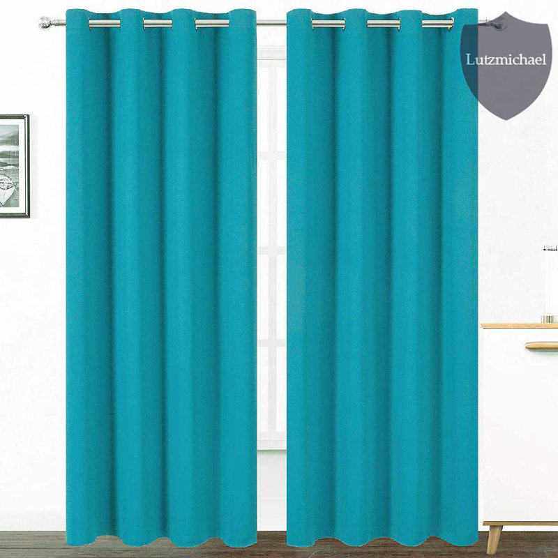 Erfried Blackout Curtain Pair, Teal, 52" W x 95" L