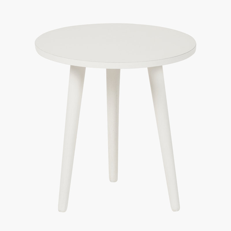 Naugatuck Solid Wood End Table, Cream