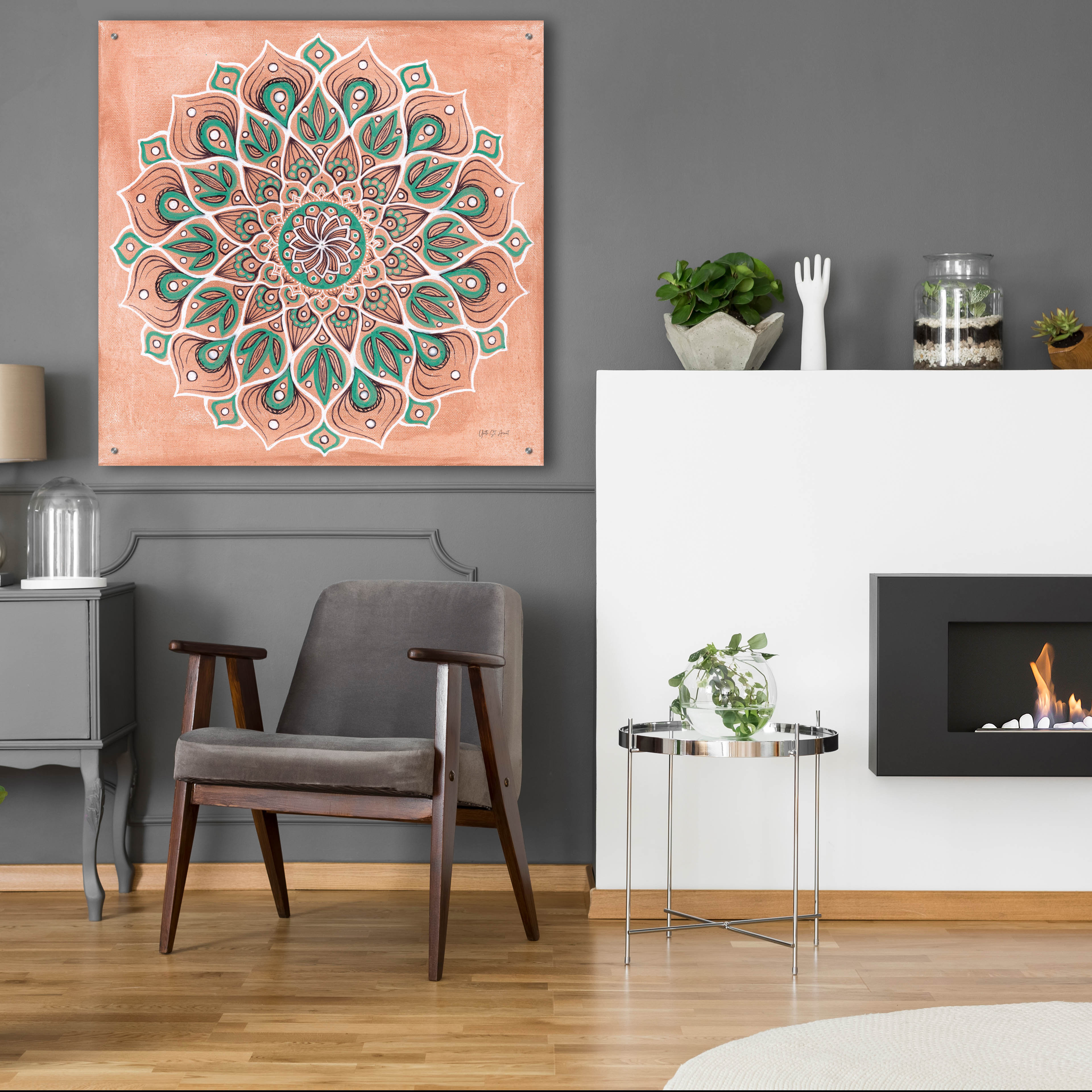 Bungalow Rose 'Spiral Mandala' by Yvette St. Amant Acrylic Glass Wall