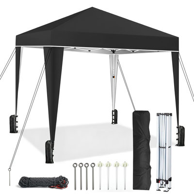 Tente d'extérieur 10 x 10 pi 420D, abri portatif pour plage, événements, camping avec 4 sacs de poids et sac de transport
