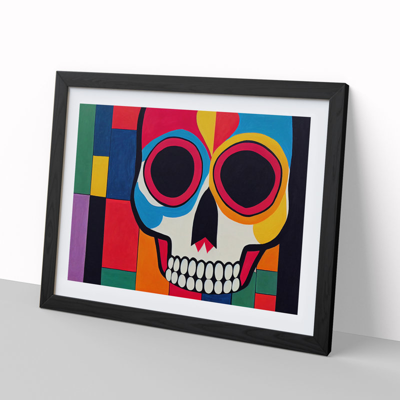 Abstract Skull - Framed Print, Black, 46cm H x 64cm W x 2cm D