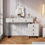 Meuble-lavabo à longueur réglable avec miroir DEL Cloud - Table de maquillage moderne avec tiroirs de rangement et armoire latérale