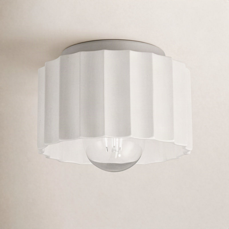 Colgate Ceramic Flush Mount, Matte White, 5" H x 8" W x 8" D