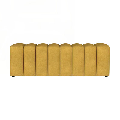 Upholstered Tufted Accent Bench, Mustard Yellow