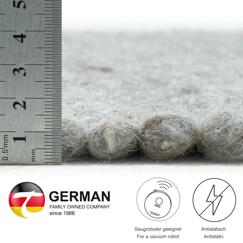 Hand Woven Wool Grey Indoor Rug, Runner 70 x 140cm