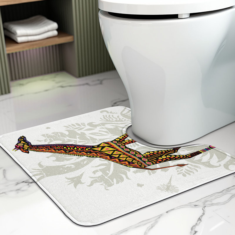 Tapis de salle de bain en forme de U Giraffe 20 "Multicolore
