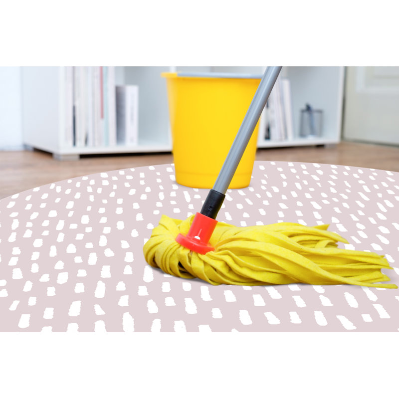 Vinyl Machine Printed Area Rug, Rectangle 4'11.1" x 4'11.1"