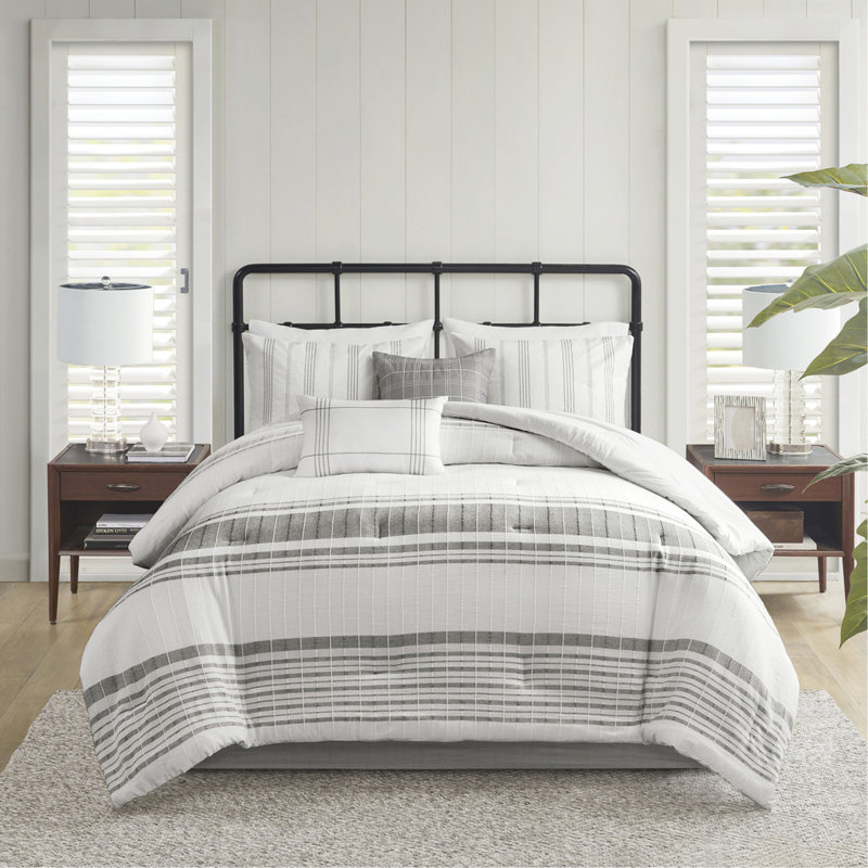 Ensemble d'édredon 6 pièces surdimensionné en jacquard de coton