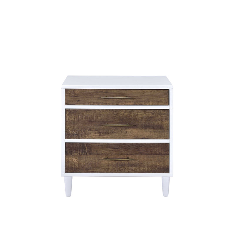 3 tables rectangulaires en chêne blanc et vieilli pour bureau de maquillage avec 3 tiroirs