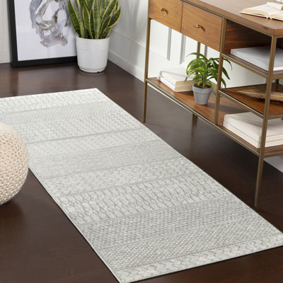 Mary Power Loom Grey/Ivory Rug