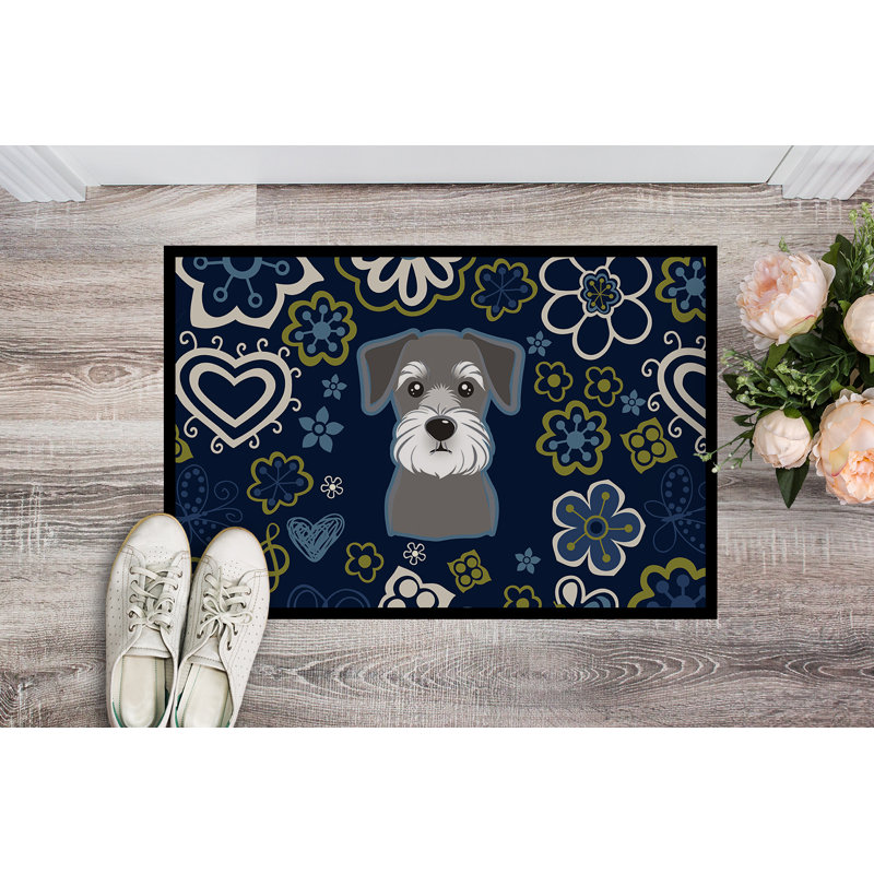 Tapis d'extérieur antidérapant Toluca, L 18 po x L 27 po, Schnauzer
