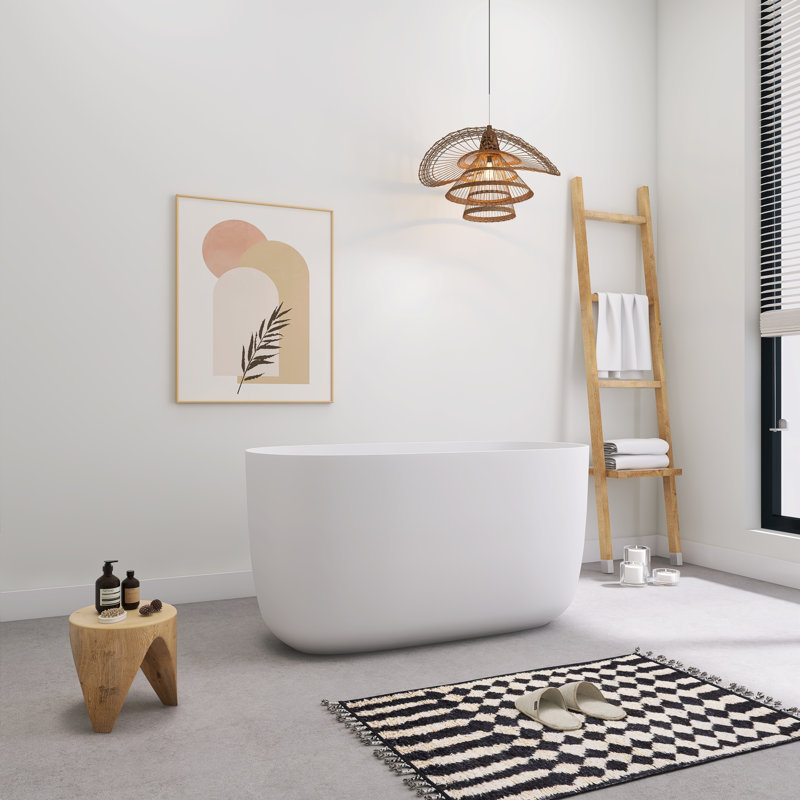 Baignoire de trempage autoportante de 47 po en blanc