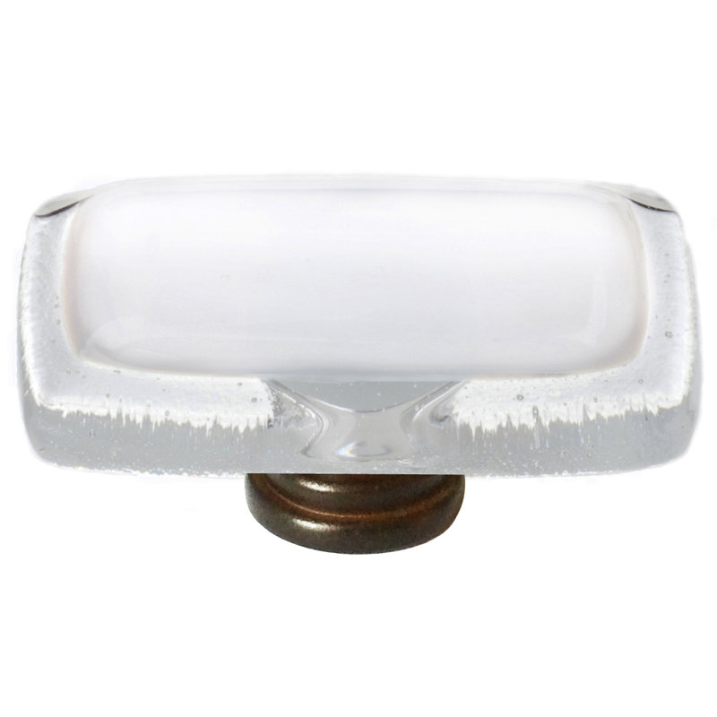 Reflective Rectangular Knob, Oil Rubbed Bronze, White