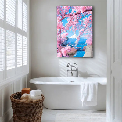 Cherry blossom beach pink poster