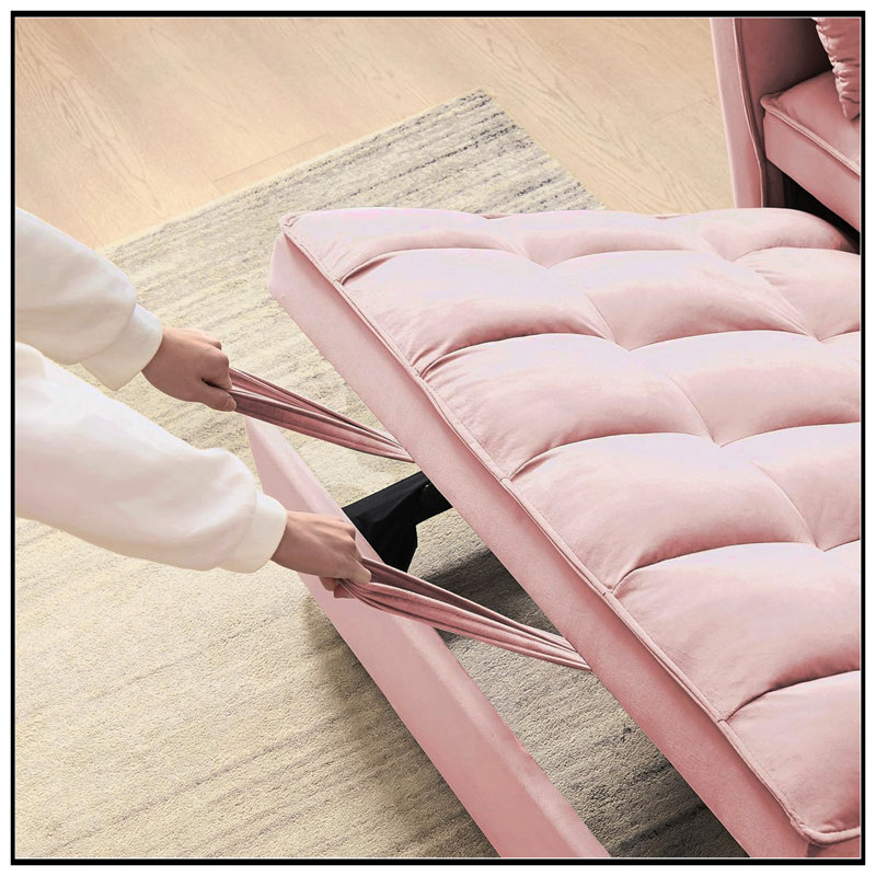 Convertible Sofa Bed, 3-In-1 Pull Out Couch With Reclining Backrest And Pillows For Living Room Or Office