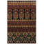 Tapis décoratif rétro multicolore à motifs mixtes de couleur foncée-794013011