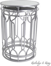 Mirrored Glass Top Nesting Tables