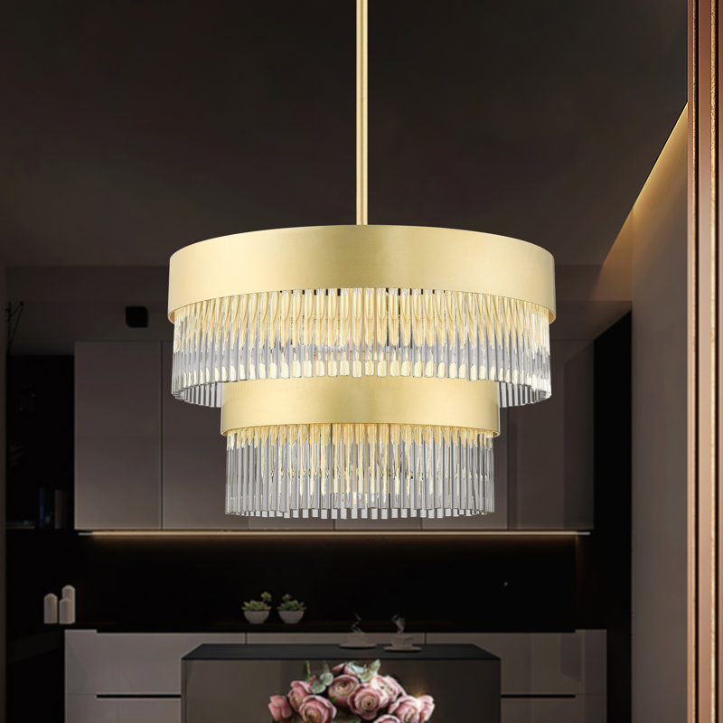 Bamey 5 - Light Drum Chandelier, Soft Gold, 20", 5