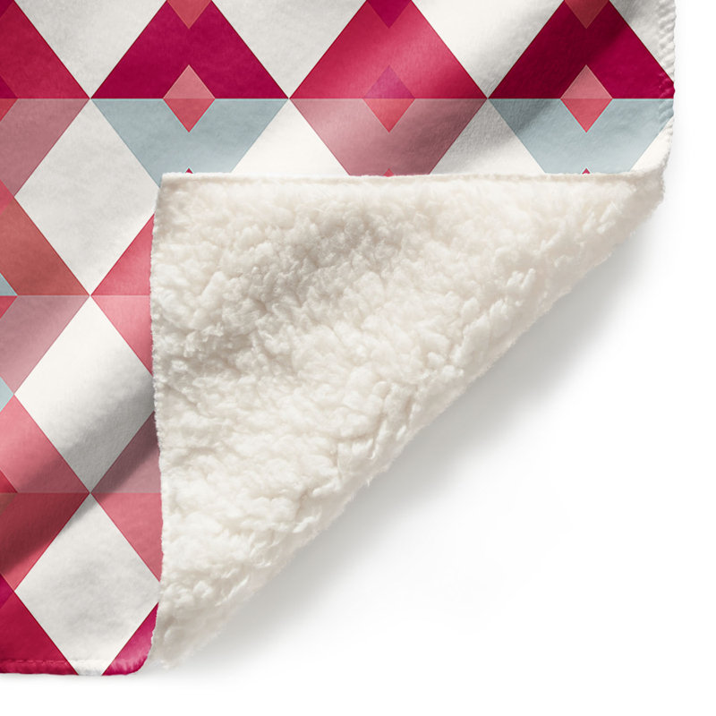 Couverture sherpa douce rose pâle triangles, l 51 po x L 60 po
