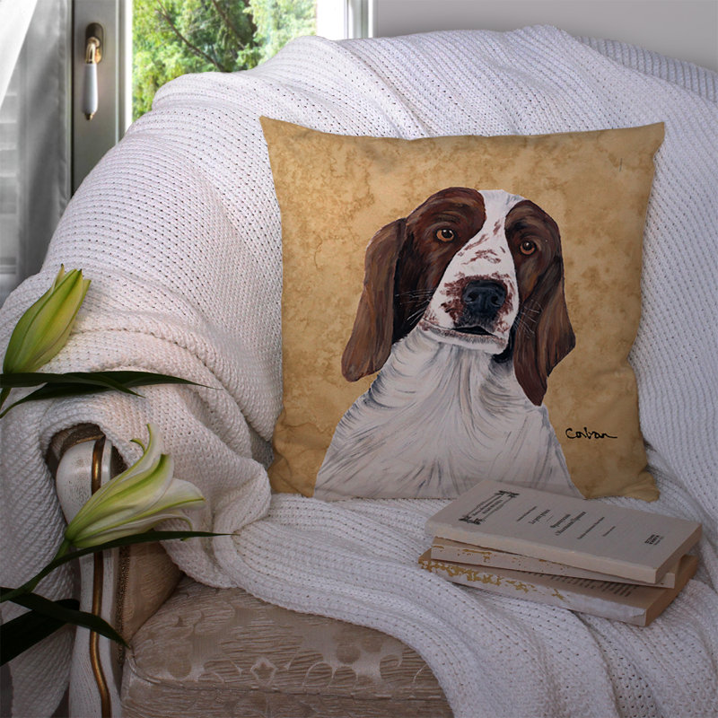 Coussin décoratif intérieur/extérieur carré springer épagneul